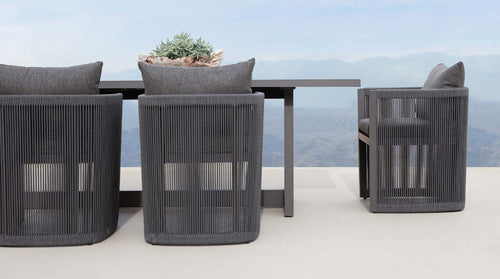Antigua Outdoor Dining Chair by Harbour Outdoor, showing antigua outdoor dining chairs in live shot.