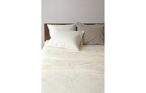Anton Ivory Cotton Fitted Sheet by Area