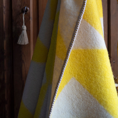 Arctic Woolen Blanket by Brita, showing closeup view of arctic woolen blanket in live shot.
