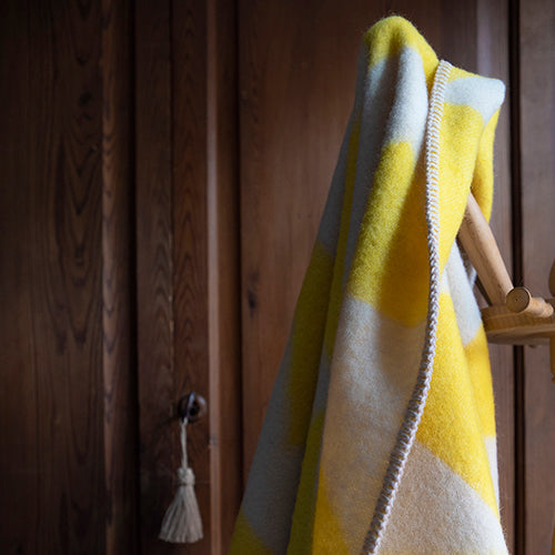 Arctic Woolen Blanket by Brita, showing closeup view of arctic woolen blanket in live shot.