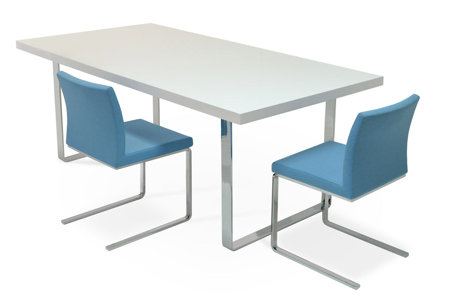 Aria Flat Chair by SohoConcept, showing flat chairs with table.