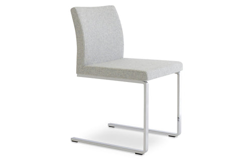 Aria Flat Chair by SohoConcept - Camira Blazer Silver Camira Wool.