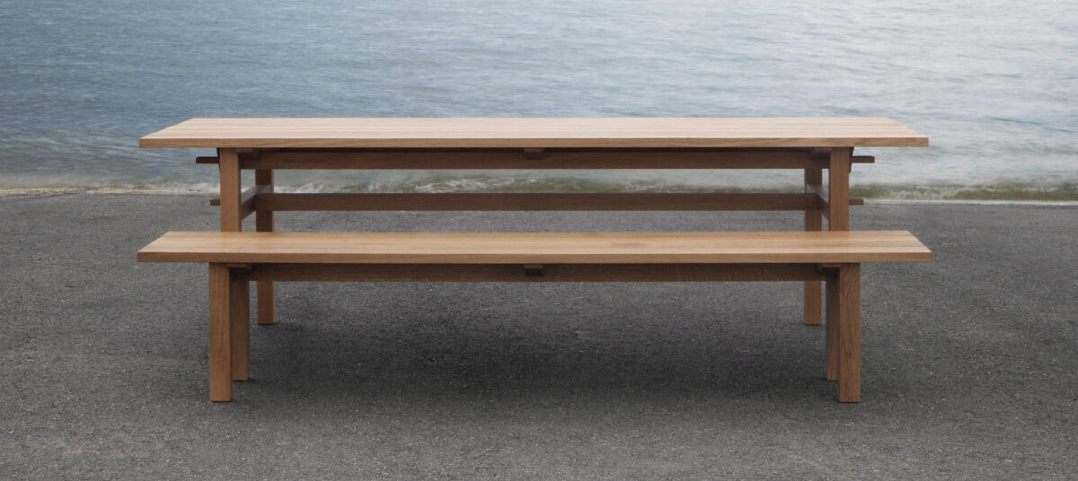 Arkipelago KVI10 Indoor/Outdoor Bench by Nikari, showing arkipelago kvi10 indoor/outdoor bench in live shot.