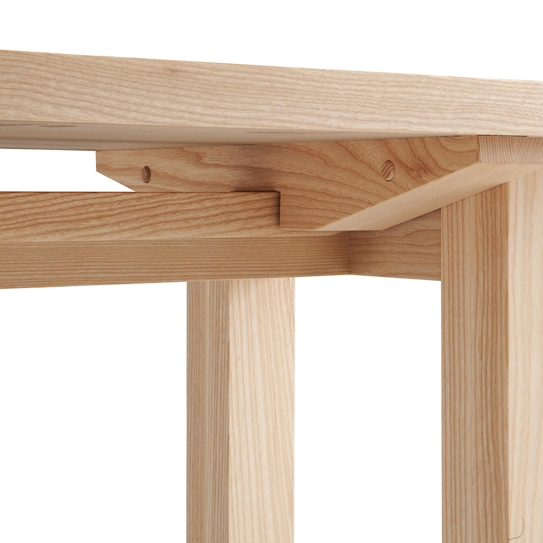 Arkipelago KVI10 Indoor/Outdoor Bench by Nikari, showing closeup veiw of arkipelago kvi10 indoor/outdoor bench in ash wood.