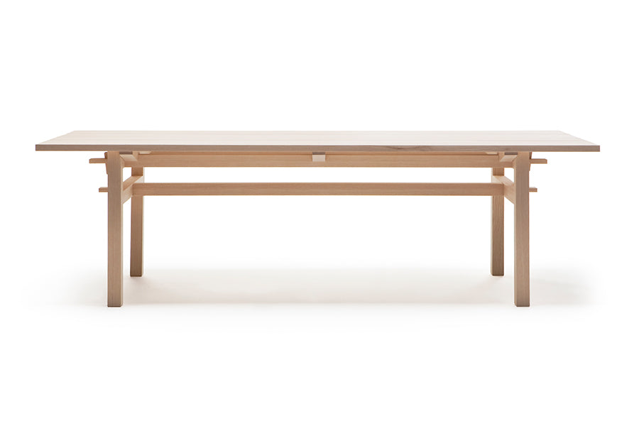 Arkipelago KVP10 Indoor Table by Nikari, showing front view of arkipelago kvp10 indoor table in ash wood.