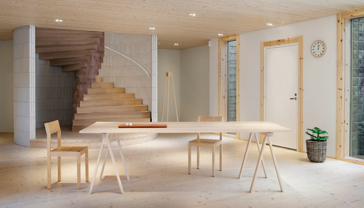 Arkitecture Table by Nikari, showing arkitecture table in birch.