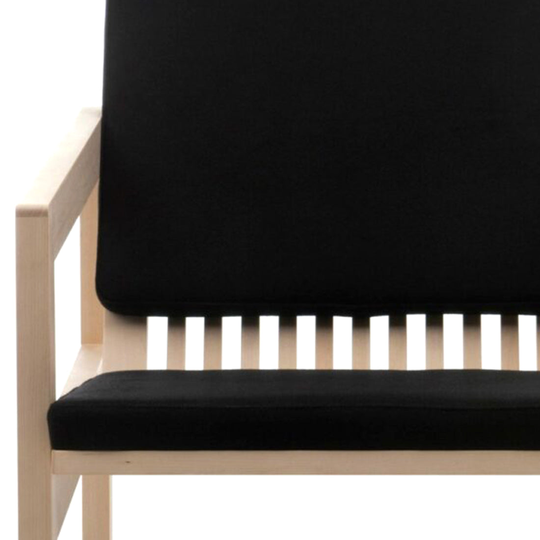 Arkitecture YKA1 Lounge Chair by Nikari, showing closeup view of arkitecture yka1 lounge chair in fabric 2: steelcut trio by kvadrat.