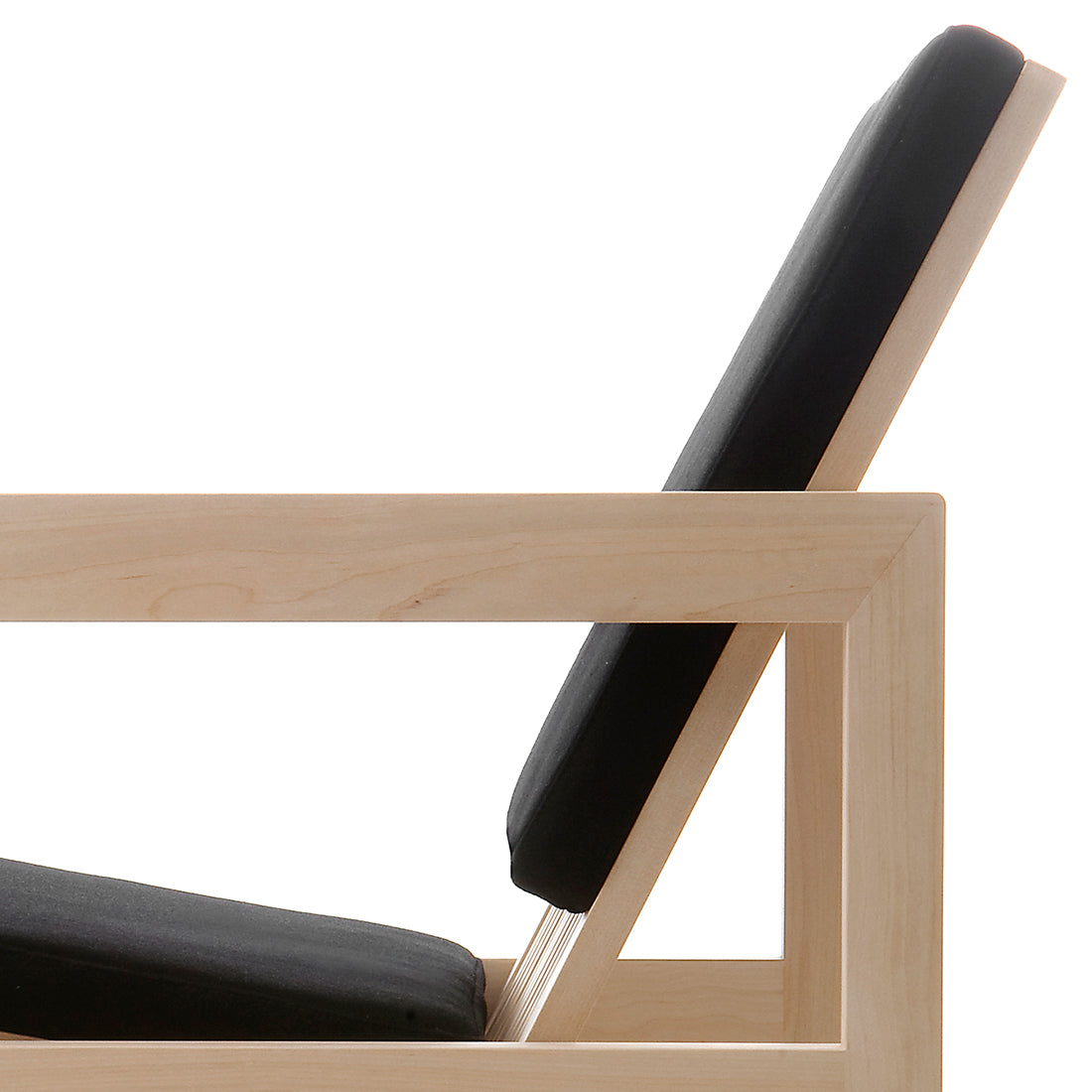 Arkitecture YKA1 Lounge Chair by Nikari, showing closeup view of arkitecture yka1 lounge chair in fabric 2: steelcut trio by kvadrat.
