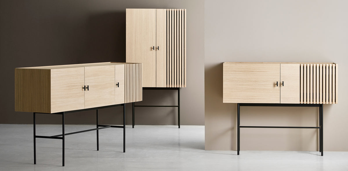 Array Highboard by Woud, showing array highboard with sideboards in live shot.