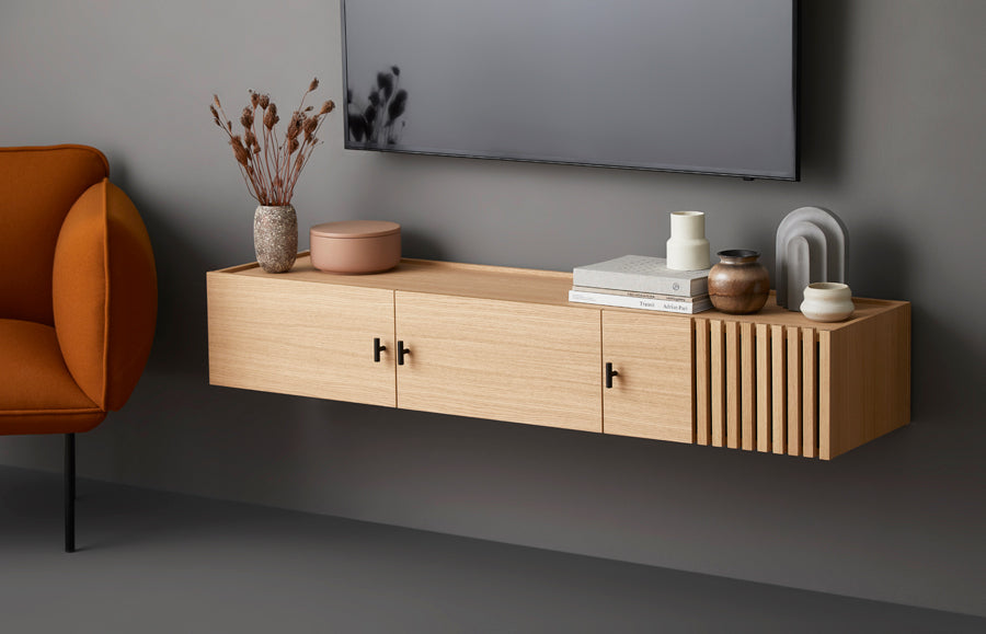 Array Low Sideboard by Woud, showing array low sideboard in live shot.