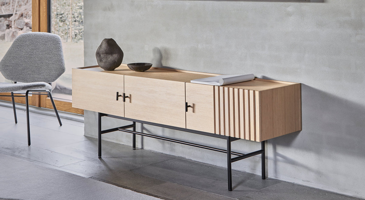 Array Low Sideboard by Woud, showing array low sideboard in live shot.