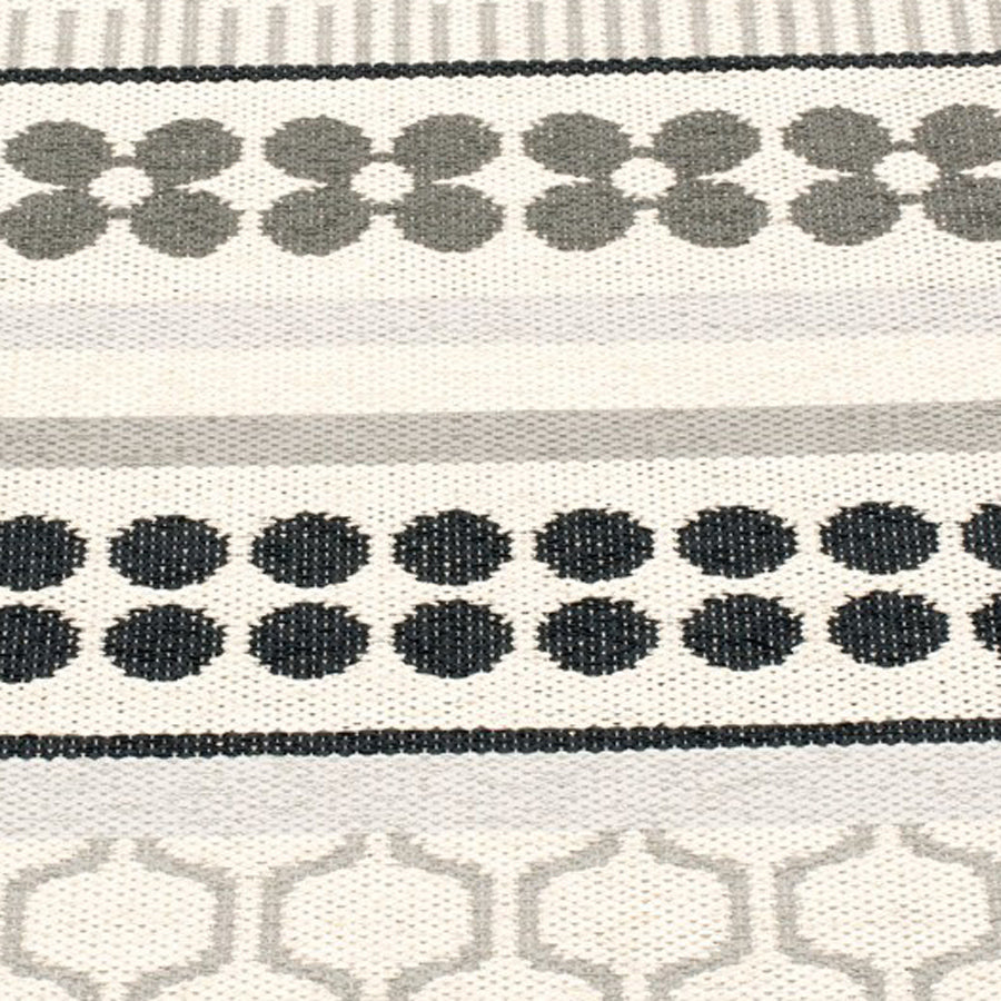 Asta Warm Grey Runner Rug by Pappelina, showing closeup view of asta warm grey runner rug