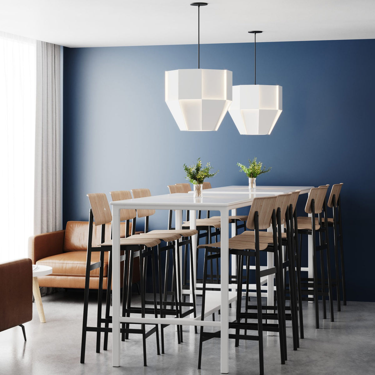 Astrum LED Pendant by Cerno, showing of astrum led pendant in live shot.