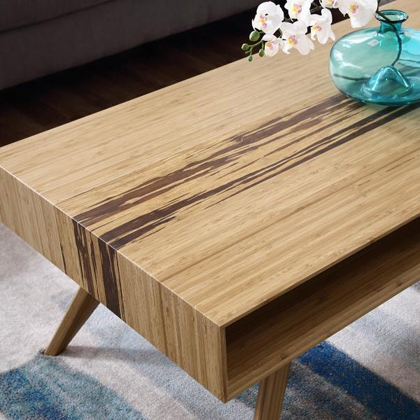 Azara Coffee Table by Greenington, showing closeup view of azara coffee table in live shot.