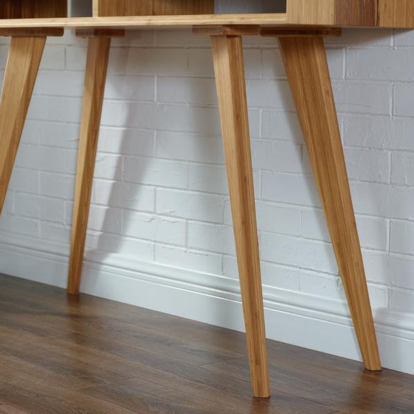 Azara Console Table by Greenington, showing closeup view of azara console table in live shot.