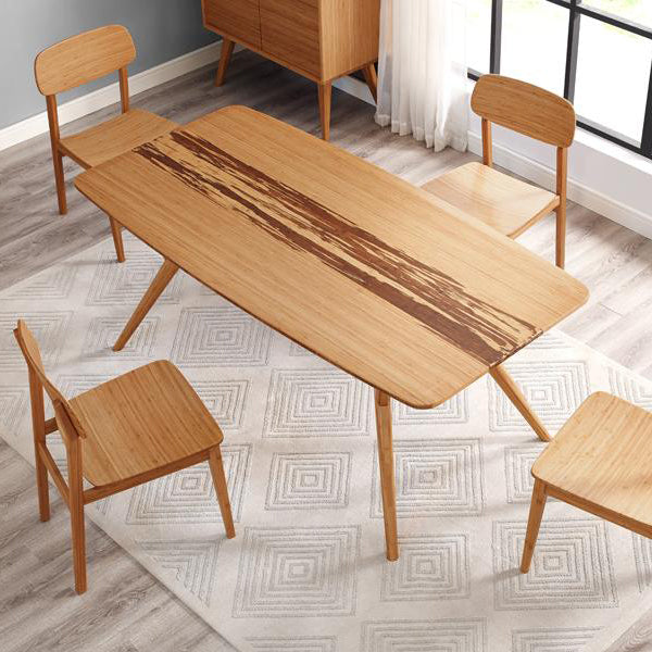 Azara Dining Table by Greenington, showing azara dining table with chairs in live shot.