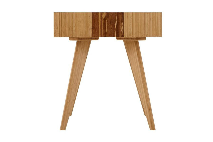 Azara End Table by Greenington, showing side view of azara end table in caramelized exotic tiger.