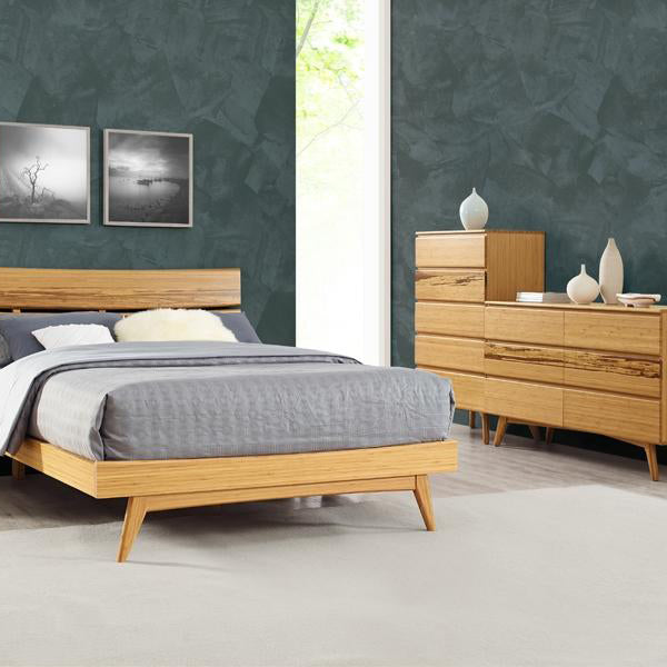 Azara Five Drawer Chest by Greenington, showing azara five drawer chest with bed & different drawer in live shot.