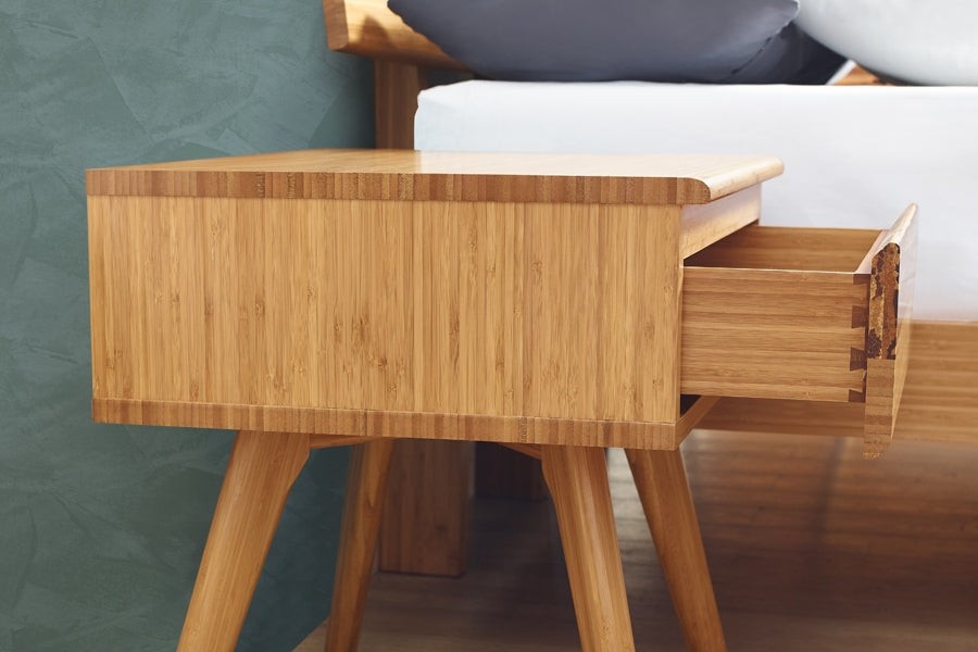 Azara Nightstand by Greenington, showing azara nightstand in live shot.