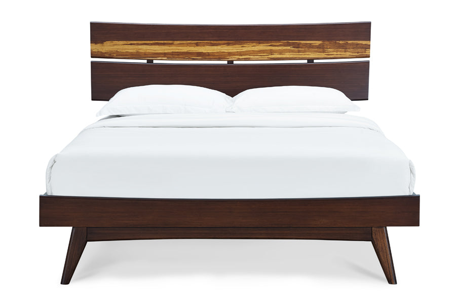Azara Platform Bed by Greenington, showing front view of azara platform bed in sable.
