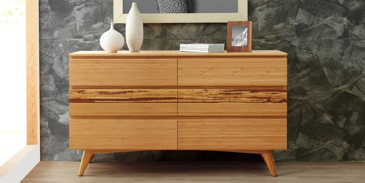 Azara Six Drawer Dresser by Greenington, showing azara six drawer dresser in live shot.