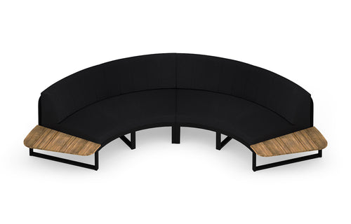 Babbo Big Teak Configuration 1 by Mamagreen - Sand Category A, Black Stamskin Leather, Canvas Sunbrella Category E.