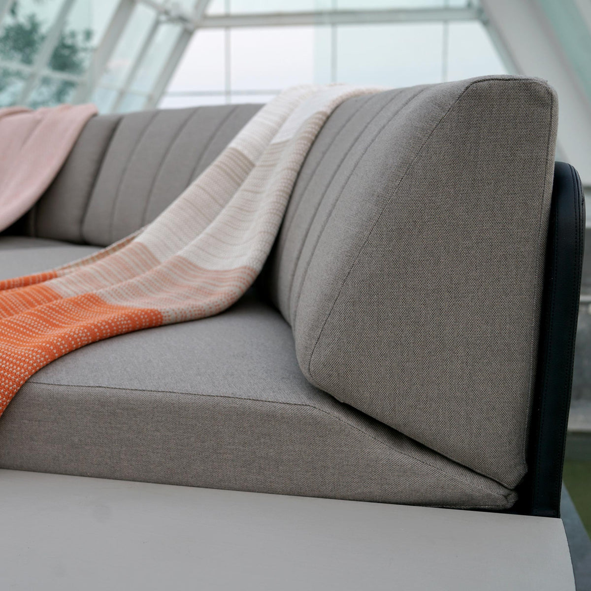 Babbo HPL Left Hand Sectional by Mamagreen, showing closeup view of babbo hpl left hand sectional in live shot.