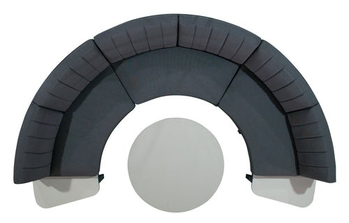 Babbo Regular HPL Configuration 5 by Mamagreen - Slate HPL/Black Stamskin Leather/Black Sunbrella Cushion.