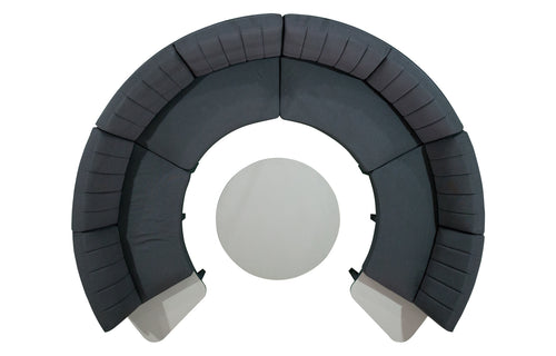 Babbo Regular HPL Configuration 6 by Mamagreen - Slate HPL/Black Stamskin Leather/Black Sunbrella Cushion.