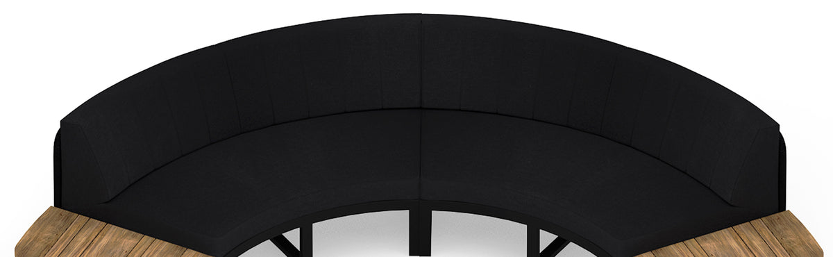 Babbo Regular Teak Configuration 1 by Mamagreen, showing closeup view of babbo regular teak configuration 1 in sand category a/black stamskin leather/performance textiles (grade a).