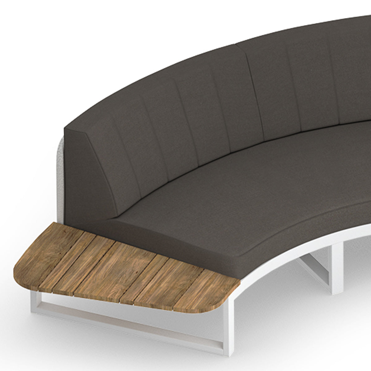 Babbo Regular Teak Configuration 1 by Mamagreen, showing closeup view of babbo regular teak configuration 1 in sand category a/white stamskin leather/performance textiles (grade a).