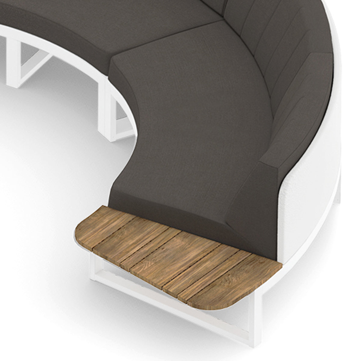 Babbo Regular Teak Configuration 3 by Mamagreen, showing closeup view of babbo regular teak configuration 3 in sand category a/white stamskin leather/performance textiles (grade a).