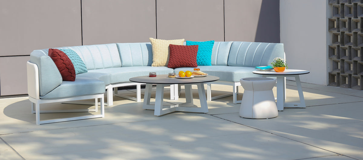 Babbo Sectional Seat by Mamagreen, showing babbo sectional seats in live shot.