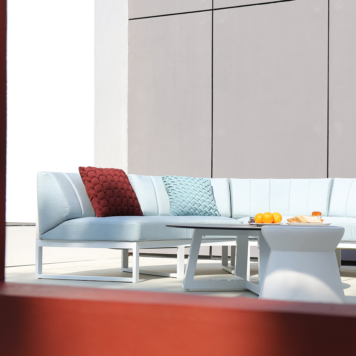 Babbo Sectional Seat by Mamagreen, showing babbo sectional seats in live shot.