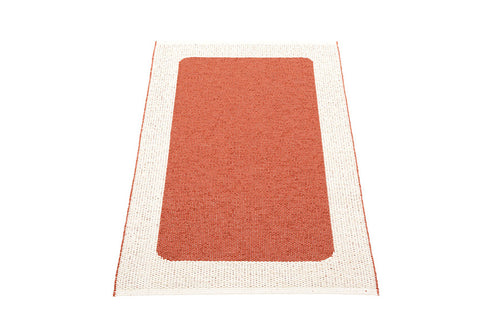 Ilda Brick & Vanilla Runner Rug by Pappalina, showing back view of ilda brick & vanilla runner rug.