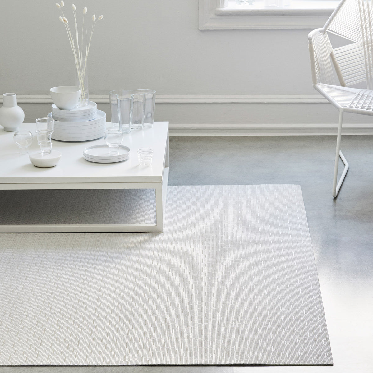 Bamboo Woven Floor Mat by Chilewich, showing bamboo woven floor mat in live shot.