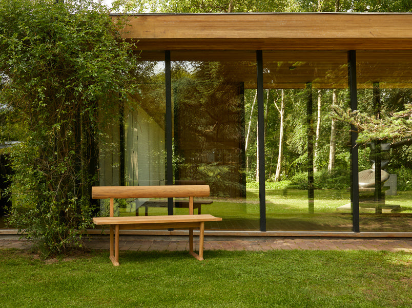 Banco Outdoor Bench by Skagerak, showing banco outdoor bench in live shot.