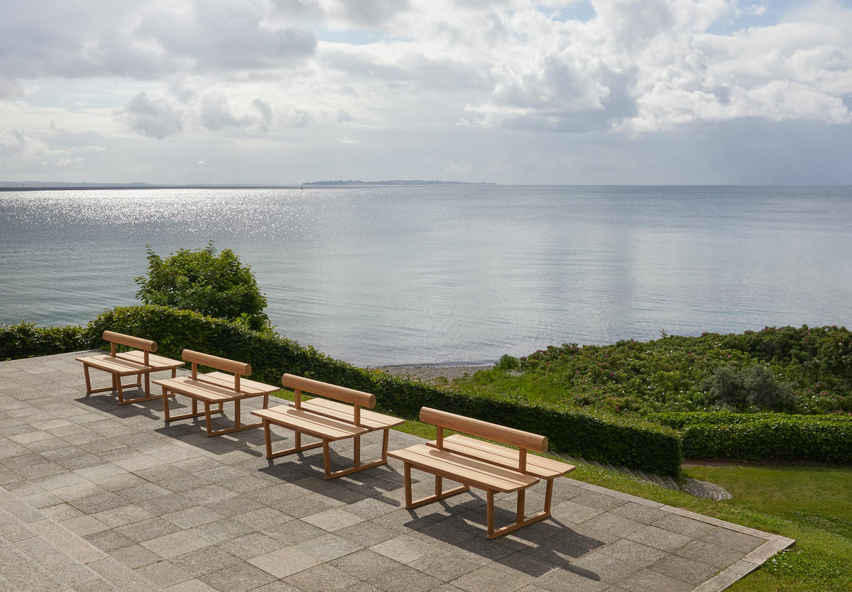 Banco Outdoor Bench by Skagerak, showing banco outdoor bench in live shot.
