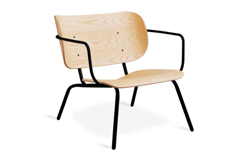 Bantam Lounge Chair by Gus Modern - Black Powder Coat Ash Blonde.