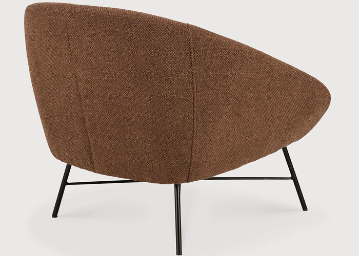 Barrow Lounge Chair by Ethnicraft, showing back view of lounge chair.
