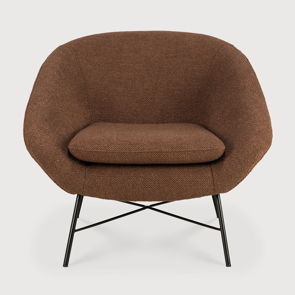 Barrow Lounge Chair by Ethnicraft, showing front view of lounge chair.