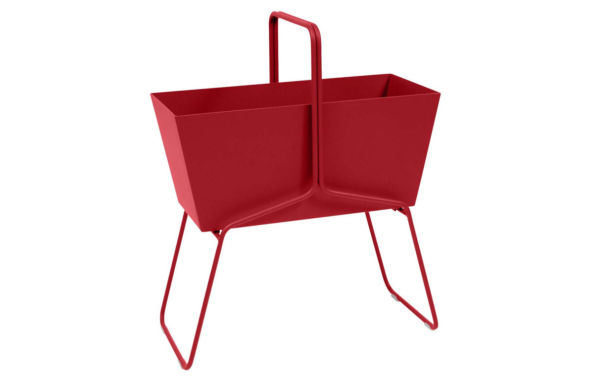 Basket Planter by Fermob - High, Poppy Red.