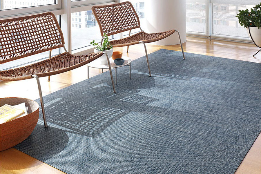 Basketweave Woven Floor Mat by Chilewich, showing basketweave woven floor mat in live shot.