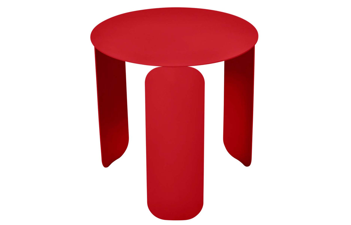 BeBop Low Tables by Fermob - 18" Dia., Poppy Red.
