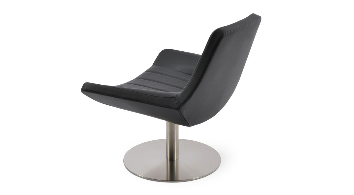 Bellagio Swivel Round Armchair by SohoConcept, showing back angle view of swivel round armchair.