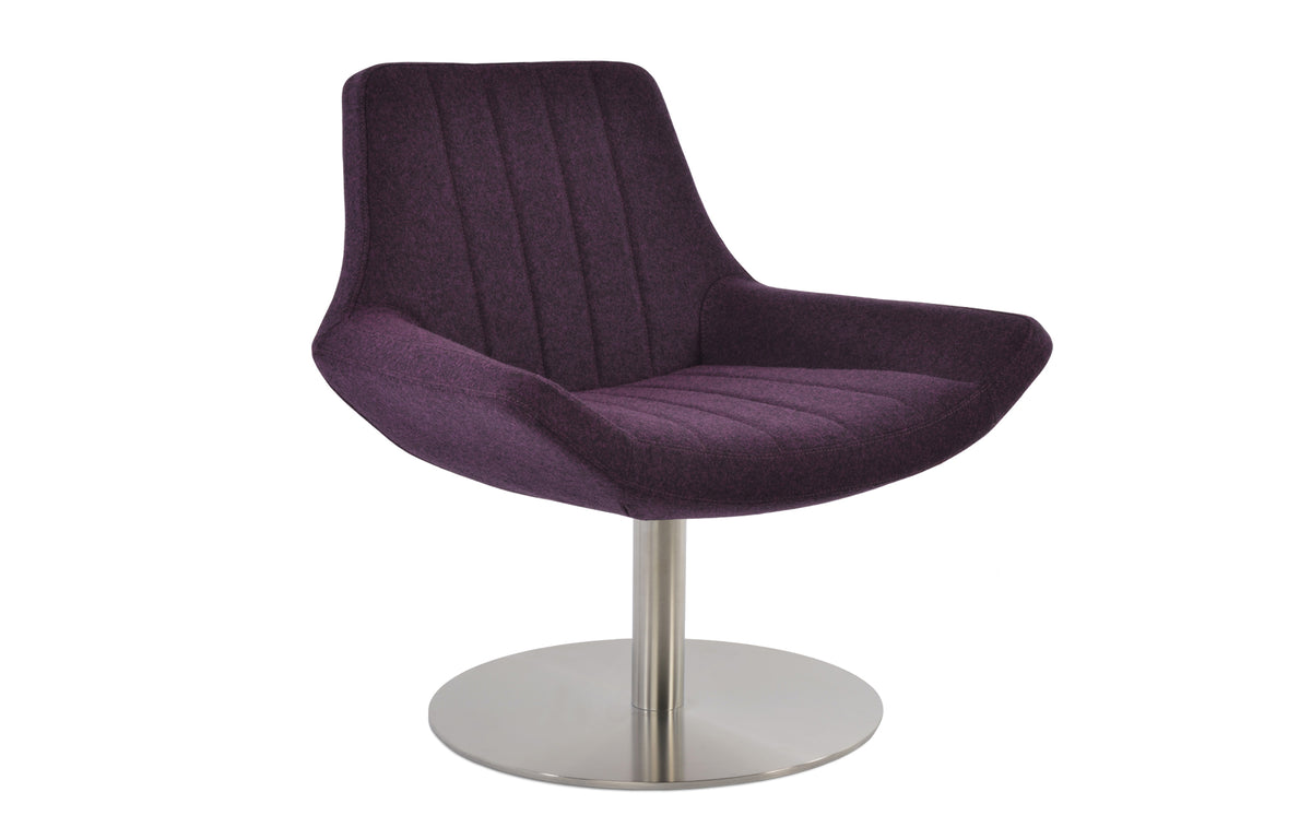 Bellagio Swivel Round Armchair by SohoConcept - Camira Blazer New Deep Maroon Wool