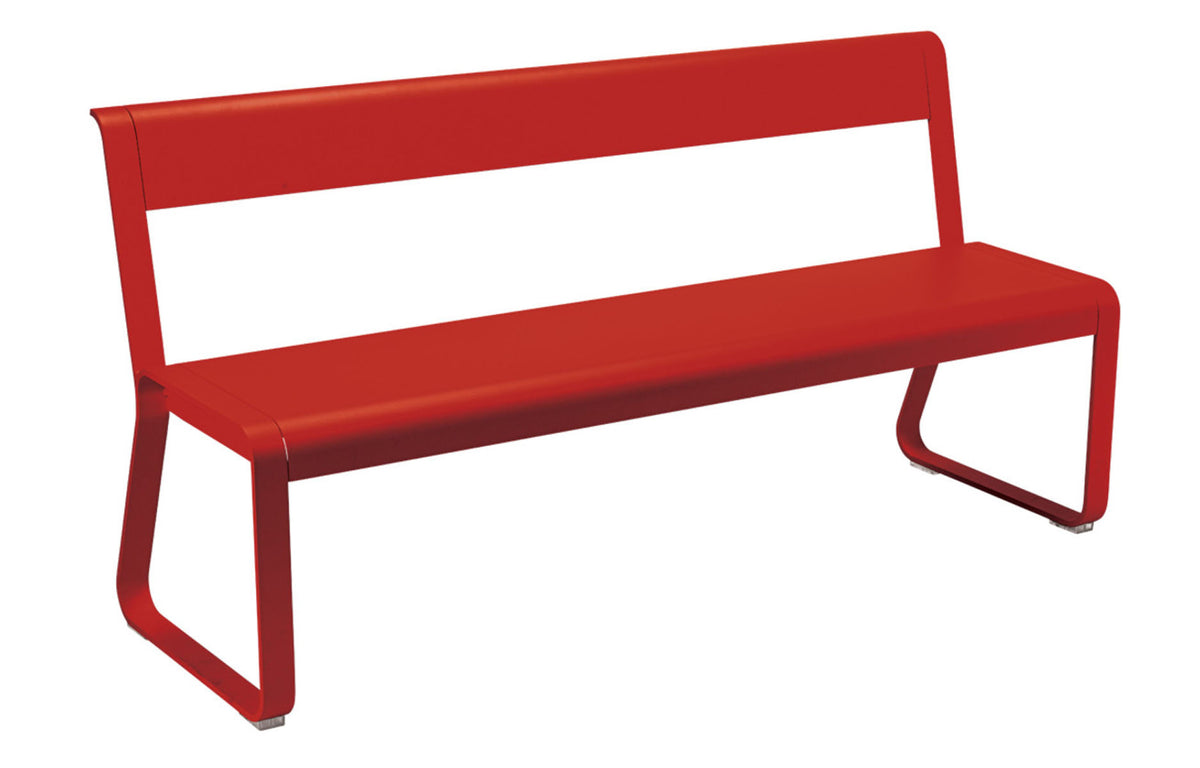 Bellevie Bench with Back by Fermob - Poppy Red.
