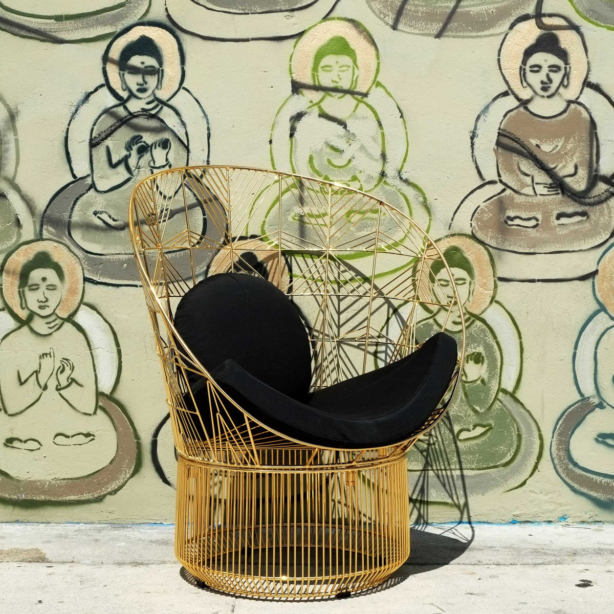 Peacock Lounge Chair by Bend, showing peacock lounge chair with pads in live shot.