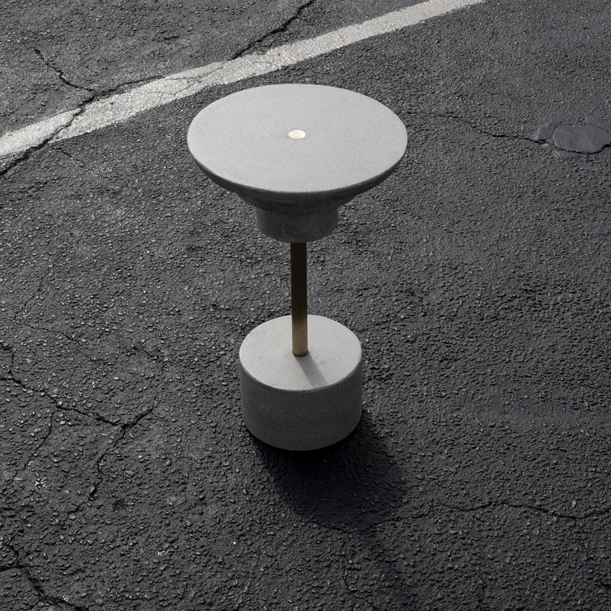 Berlin Side Table by De Wulf, showing front view of berlin side table.