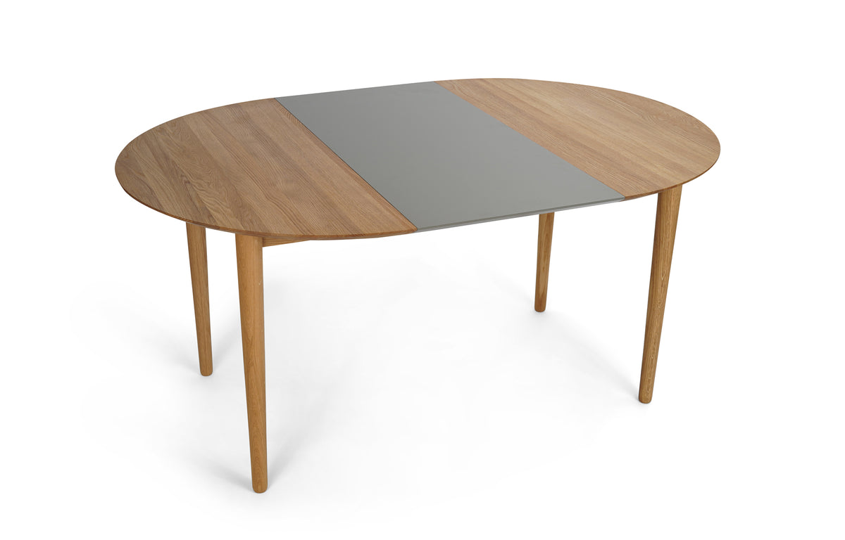 BPS Table No. 119 by Bernh. Pedersen & Son - Dia. 105", Solid Oak, Lacquered Black MDF.